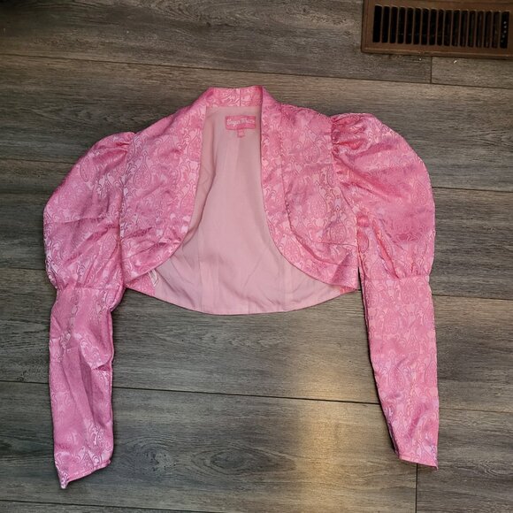 Dollskill Sugarthrillz puff sleeve pink bolero - Picture 3 of 3